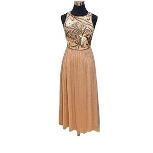 Gianni Bini Elise Women's Sleeveless Beaded Bodice Midi Prom Wedding Dress